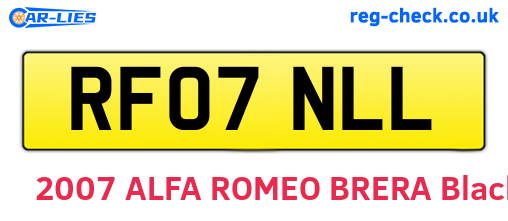 RF07NLL are the vehicle registration plates.