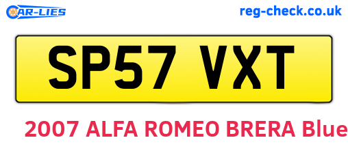 SP57VXT are the vehicle registration plates.