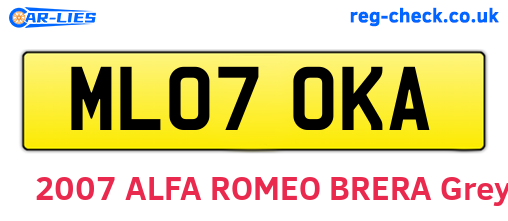 ML07OKA are the vehicle registration plates.
