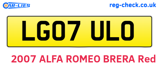 LG07ULO are the vehicle registration plates.