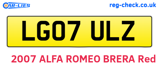 LG07ULZ are the vehicle registration plates.