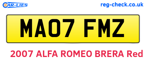 MA07FMZ are the vehicle registration plates.