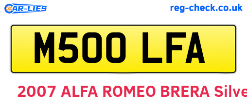 M500LFA are the vehicle registration plates.