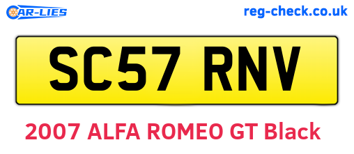 SC57RNV are the vehicle registration plates.