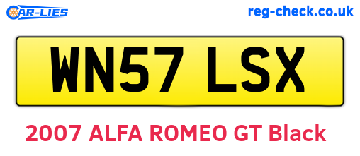 WN57LSX are the vehicle registration plates.