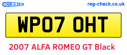 WP07OHT are the vehicle registration plates.