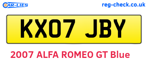 KX07JBY are the vehicle registration plates.