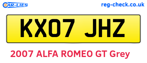 KX07JHZ are the vehicle registration plates.