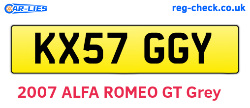 KX57GGY are the vehicle registration plates.