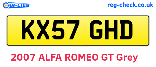KX57GHD are the vehicle registration plates.