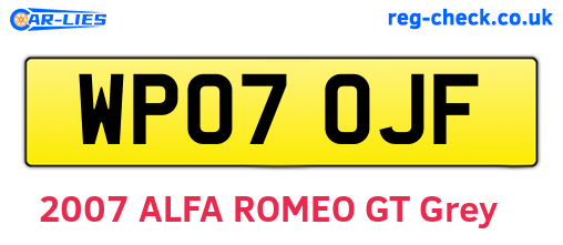 WP07OJF are the vehicle registration plates.