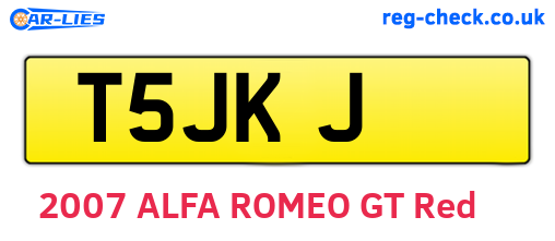 T5JKJ are the vehicle registration plates.
