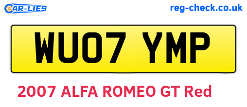 WU07YMP are the vehicle registration plates.