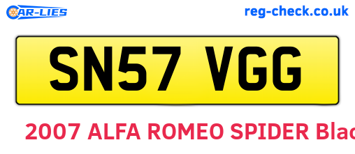 SN57VGG are the vehicle registration plates.