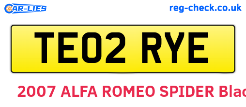 TE02RYE are the vehicle registration plates.