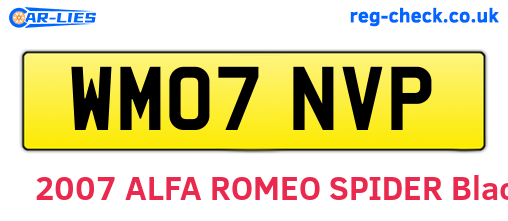 WM07NVP are the vehicle registration plates.