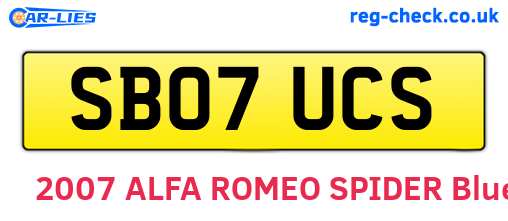 SB07UCS are the vehicle registration plates.