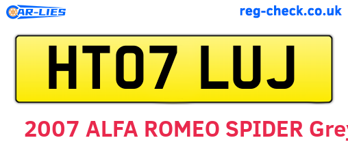 HT07LUJ are the vehicle registration plates.