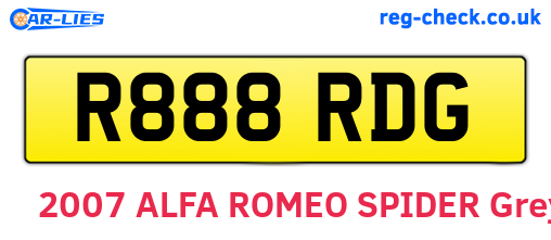 R888RDG are the vehicle registration plates.
