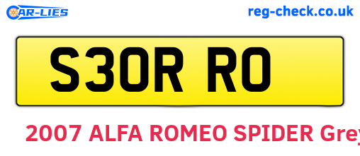 S30RRO are the vehicle registration plates.