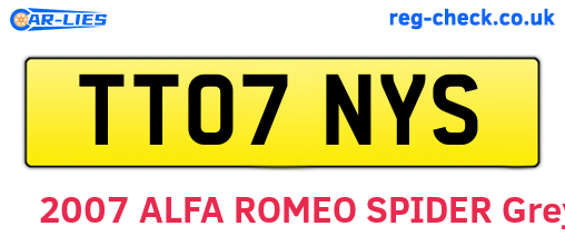 TT07NYS are the vehicle registration plates.