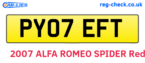 PY07EFT are the vehicle registration plates.