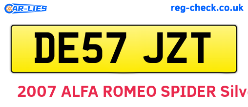 DE57JZT are the vehicle registration plates.