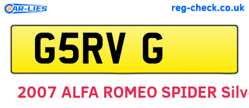 G5RVG are the vehicle registration plates.