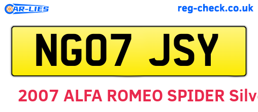 NG07JSY are the vehicle registration plates.
