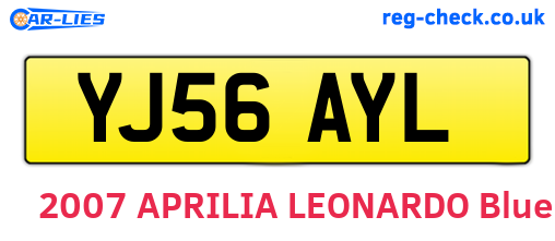 YJ56AYL are the vehicle registration plates.