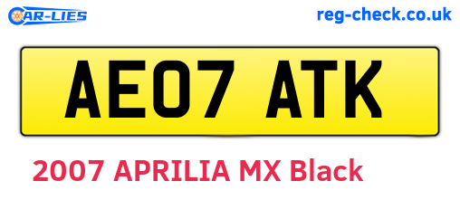 AE07ATK are the vehicle registration plates.