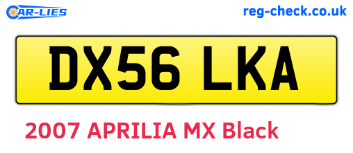 DX56LKA are the vehicle registration plates.
