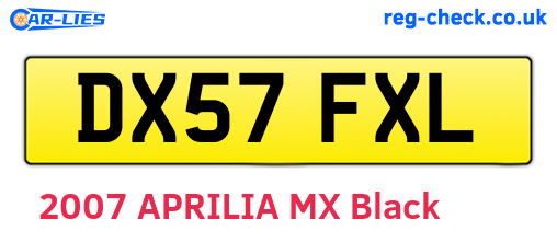 DX57FXL are the vehicle registration plates.