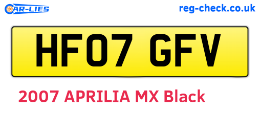 HF07GFV are the vehicle registration plates.
