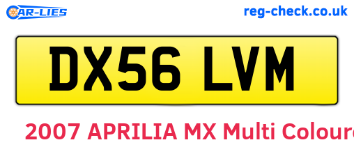 DX56LVM are the vehicle registration plates.
