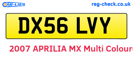 DX56LVY are the vehicle registration plates.