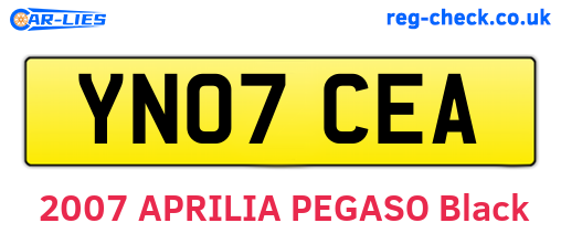 YN07CEA are the vehicle registration plates.