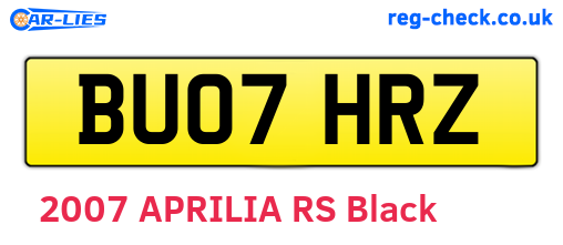 BU07HRZ are the vehicle registration plates.