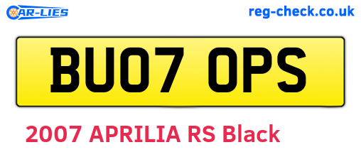 BU07OPS are the vehicle registration plates.