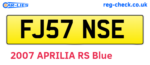 FJ57NSE are the vehicle registration plates.