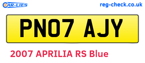 PN07AJY are the vehicle registration plates.