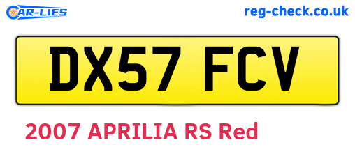 DX57FCV are the vehicle registration plates.
