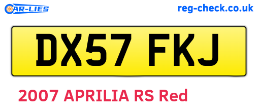 DX57FKJ are the vehicle registration plates.
