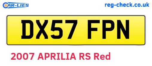 DX57FPN are the vehicle registration plates.