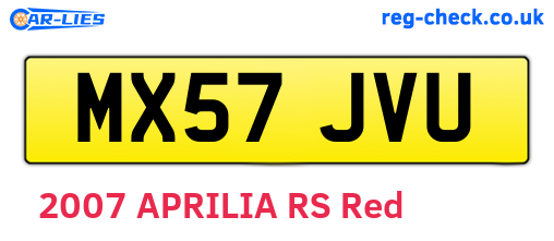 MX57JVU are the vehicle registration plates.