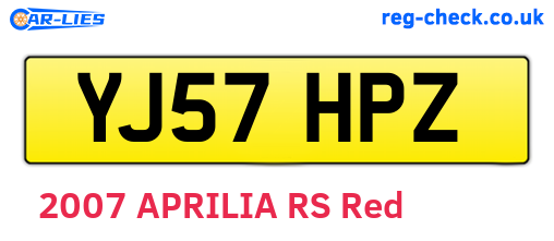 YJ57HPZ are the vehicle registration plates.