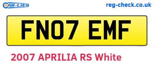 FN07EMF are the vehicle registration plates.