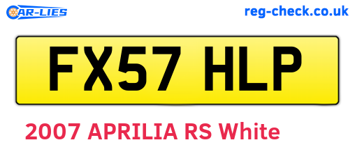 FX57HLP are the vehicle registration plates.
