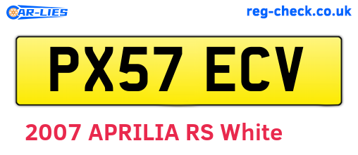 PX57ECV are the vehicle registration plates.