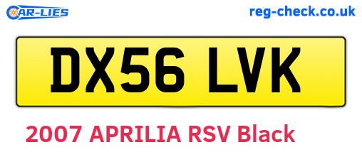 DX56LVK are the vehicle registration plates.